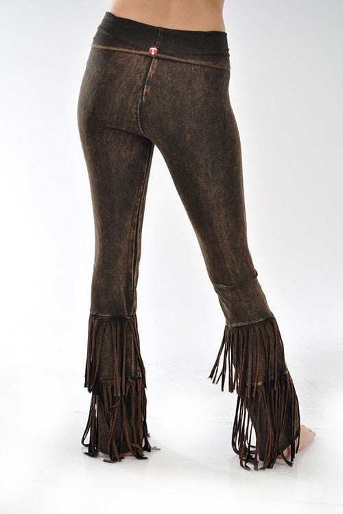 Double Fringed Western Style Rodeo Pants - Brown